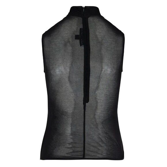 DELFI Alani Top in Black X-Small New Womens Sleeveless Sheer Tank Blouse - Picture 9 of 10